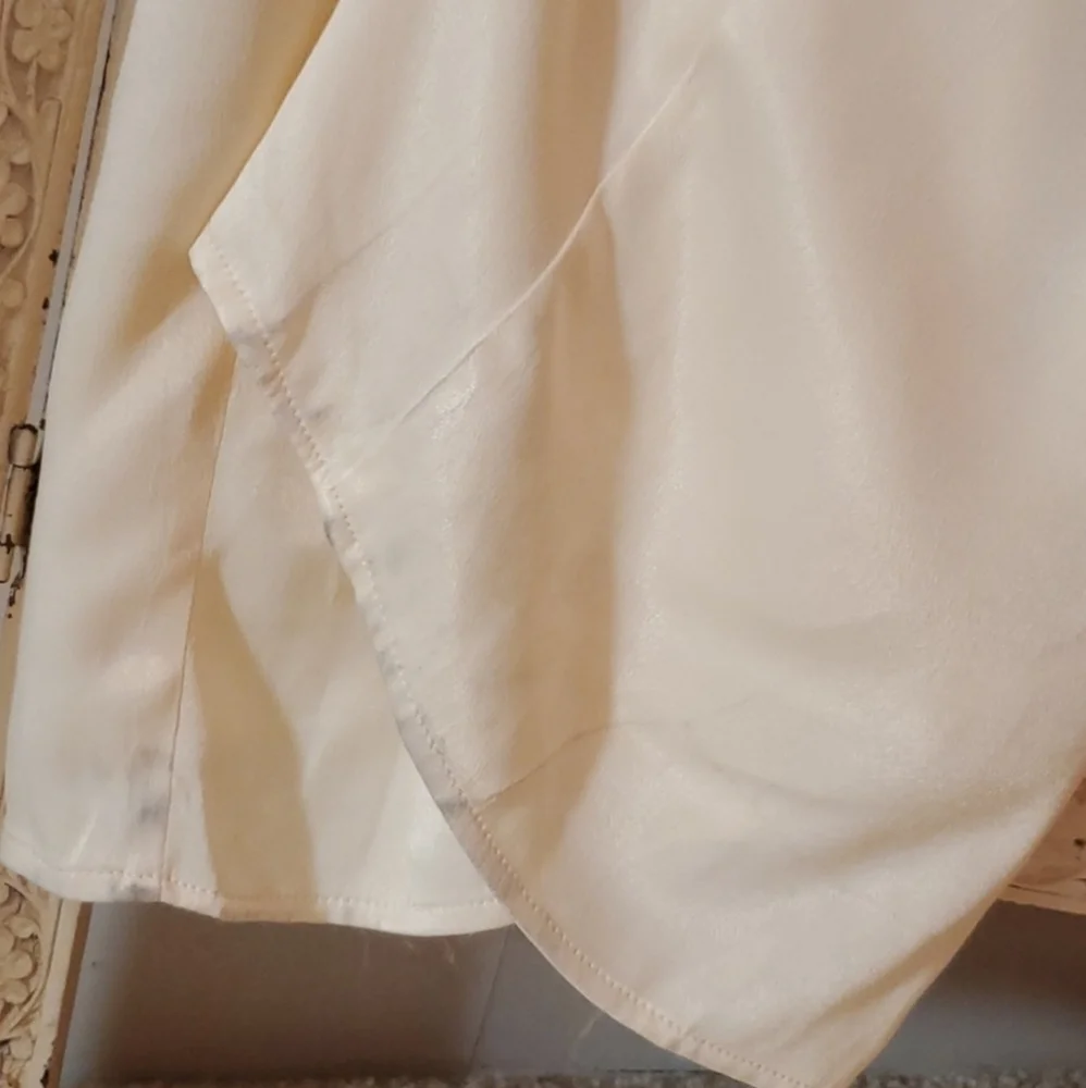 Cream Satin Maxi Dress - Picture 7 of 12